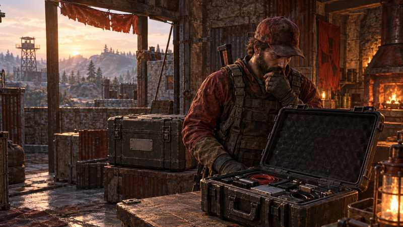 A Rust server admin protects a known-good recovery case before changing the framework in a weathered compound.