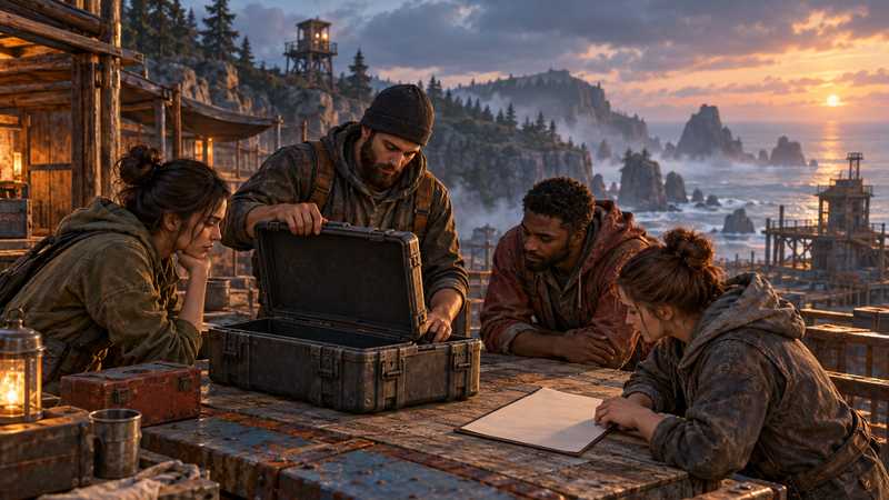 A Rust PC server owner checks a blank checklist beside a rugged storage case before ending a service.